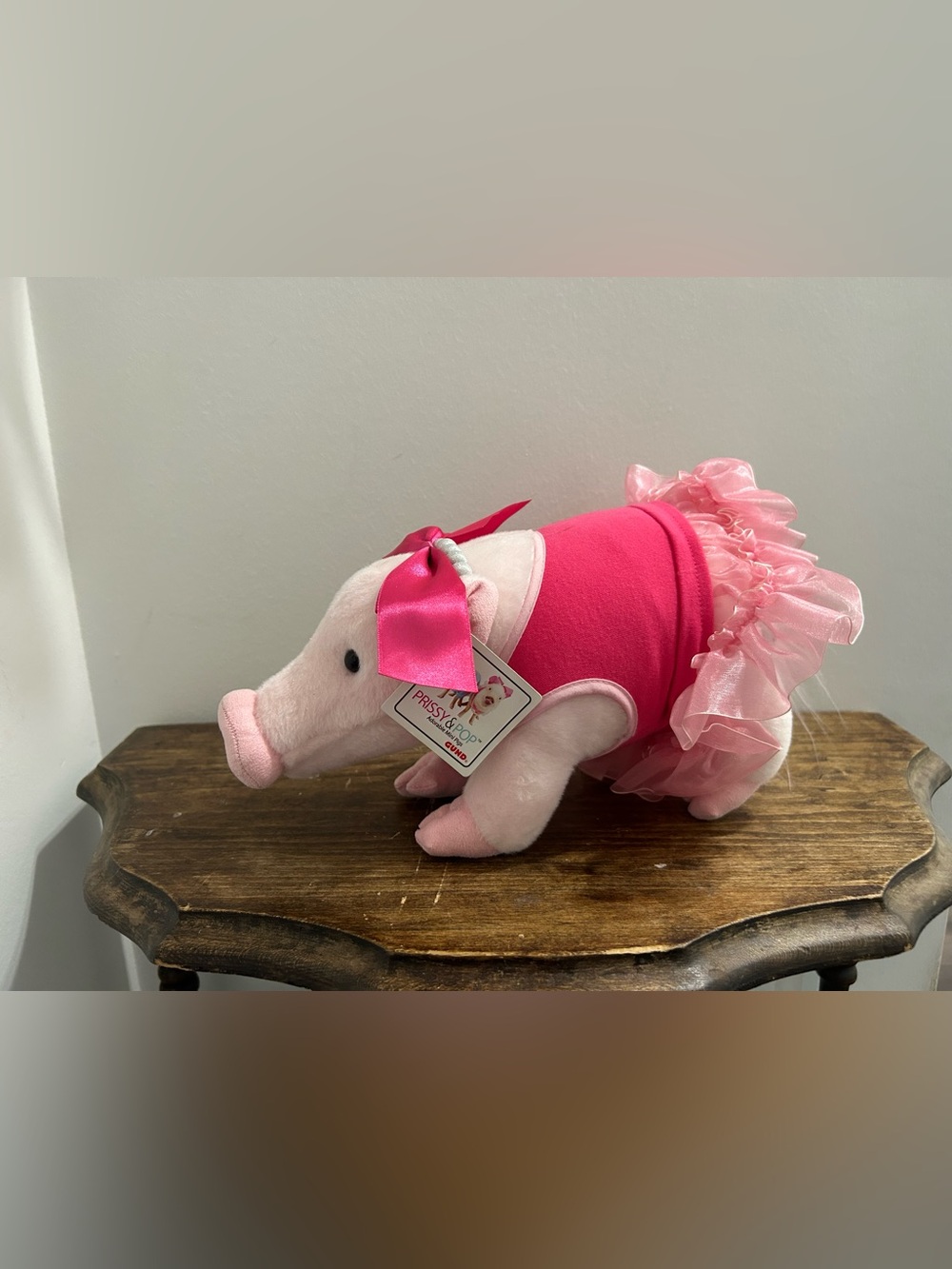 Prissy & Pop Plush Pink Pig with Tulle Tutu and Bow